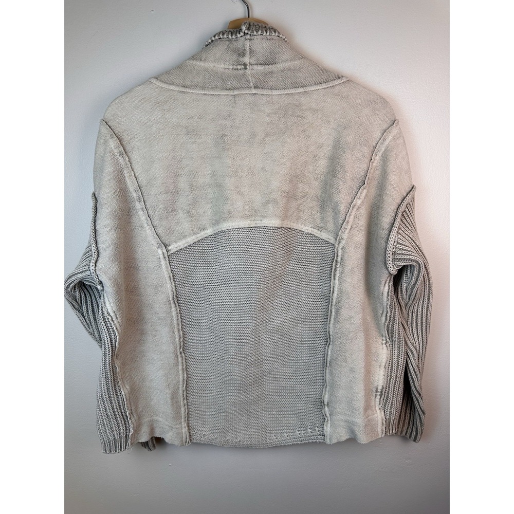 Pilcro Anthropologie Cardigan Women's SZ XXS Acid Wash Gray Drop Shoulder Boho - Picture 3 of 9